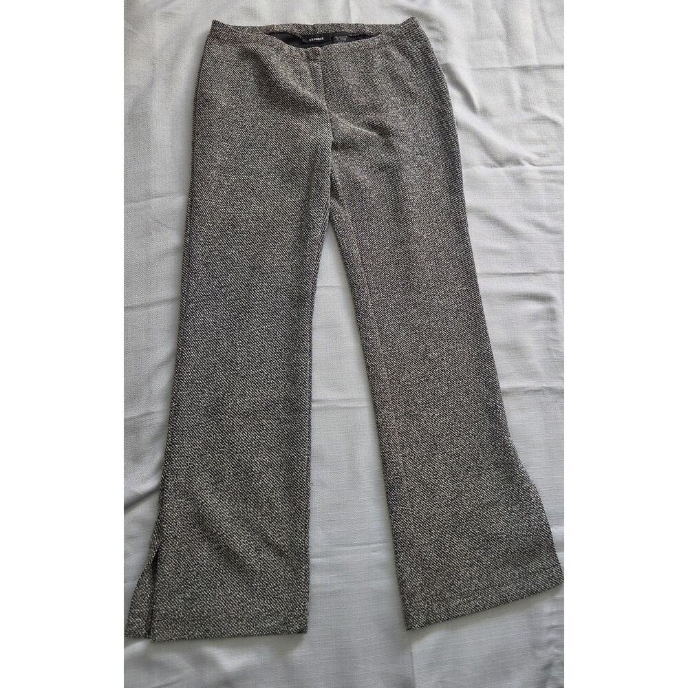 Express Black White Pattern Stretch Boot Cut Trou… - image 1